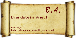 Brandstein Anett névjegykártya
