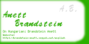 anett brandstein business card